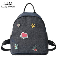 Load image into Gallery viewer, Fashion Glitter Backpack Schoolbag For Teenage Girls Black soft Female Backpacks