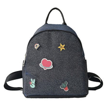 Load image into Gallery viewer, Fashion Glitter Backpack Schoolbag For Teenage Girls Black soft Female Backpacks