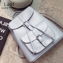Load image into Gallery viewer, Women Drawstring Leather Backpack Soft French Shoulder Bag